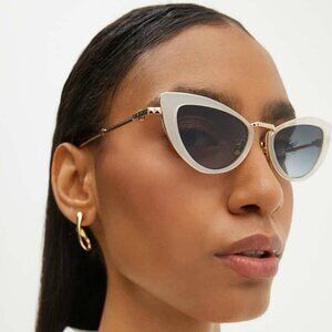 NEW VALENTINO SUNGLASSES GOLD GREY WOMEN EYEWEAR VALENTINO